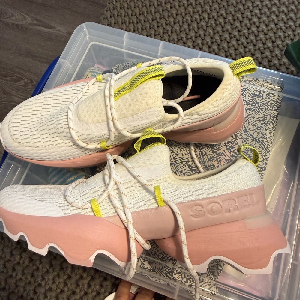 Sorel White and Pink Athletic Shoes